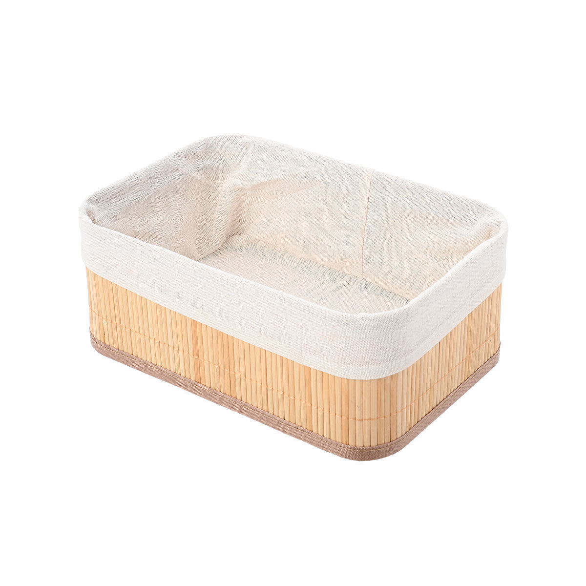 Καλάθι οργάνωσης Bamboo Essentials με επένδυση 30x20cm